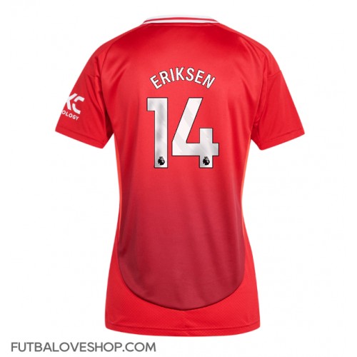 Dres Manchester United Christian Eriksen #14 Domáci pre Ženy 2024-25 Krátky Rukáv